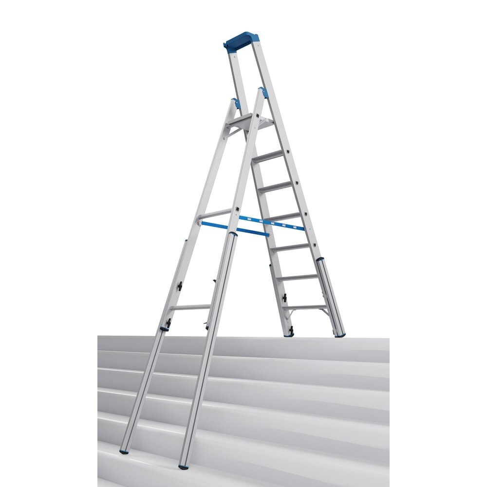 Treppen-Stufenstehleiter, mit Niveauausgleich, einseitig begehbar, 7 Stufen KRAUSE