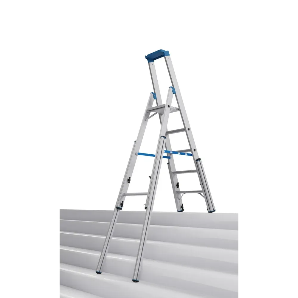 Treppen-Stufenstehleiter, mit Niveauausgleich, einseitig begehbar, 5 Stufen KRAUSE