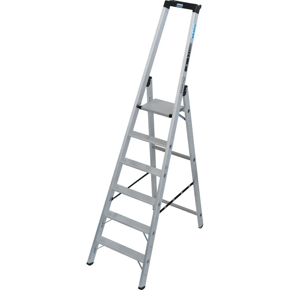 KRAUSE® STABILO Stufenstehleiter mit hohem Bügel, Tragfähigkeit 225 kg, 6 Stufen