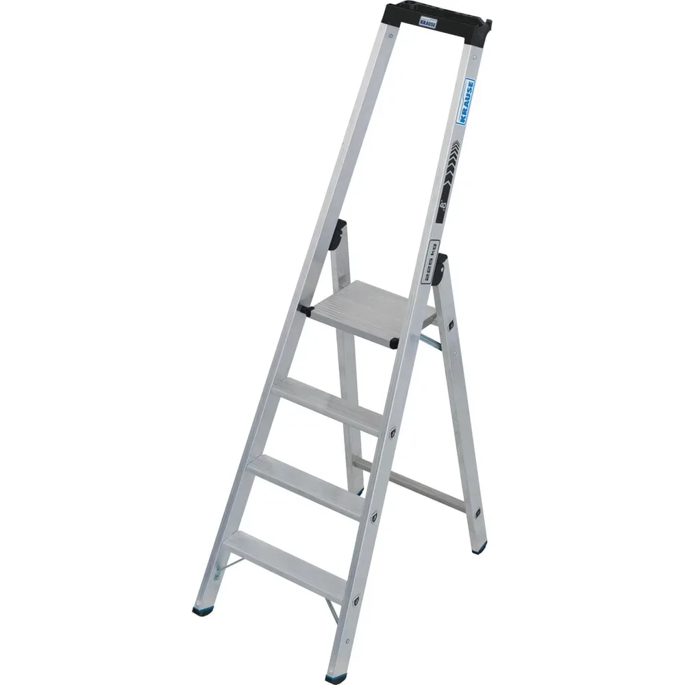 KRAUSE® STABILO Stufenstehleiter mit hohem Bügel, Tragfähigkeit 225 kg, 4 Stufen