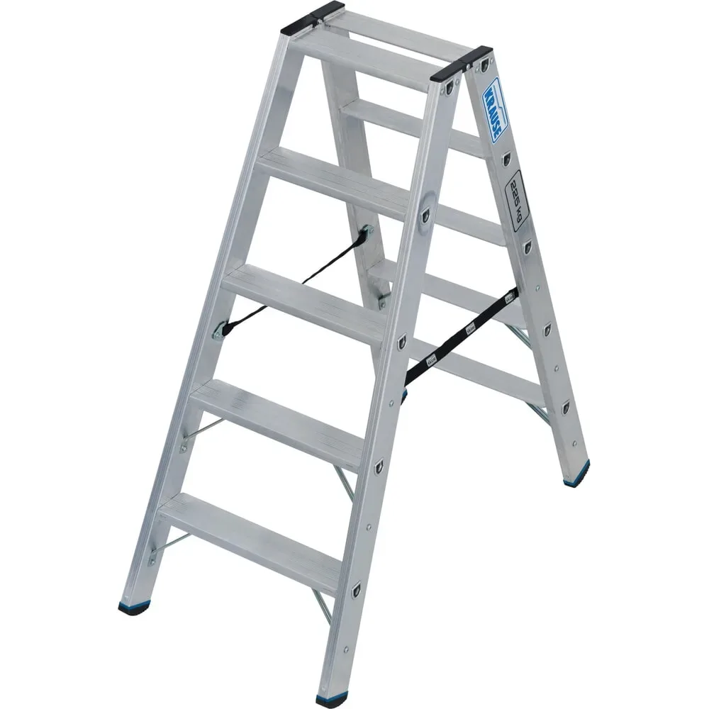 KRAUSE® STABILO Stufenstehleiter, beidseitig begehbar, Tragfähigkeit 225 kg, 2 x 5 Stufen