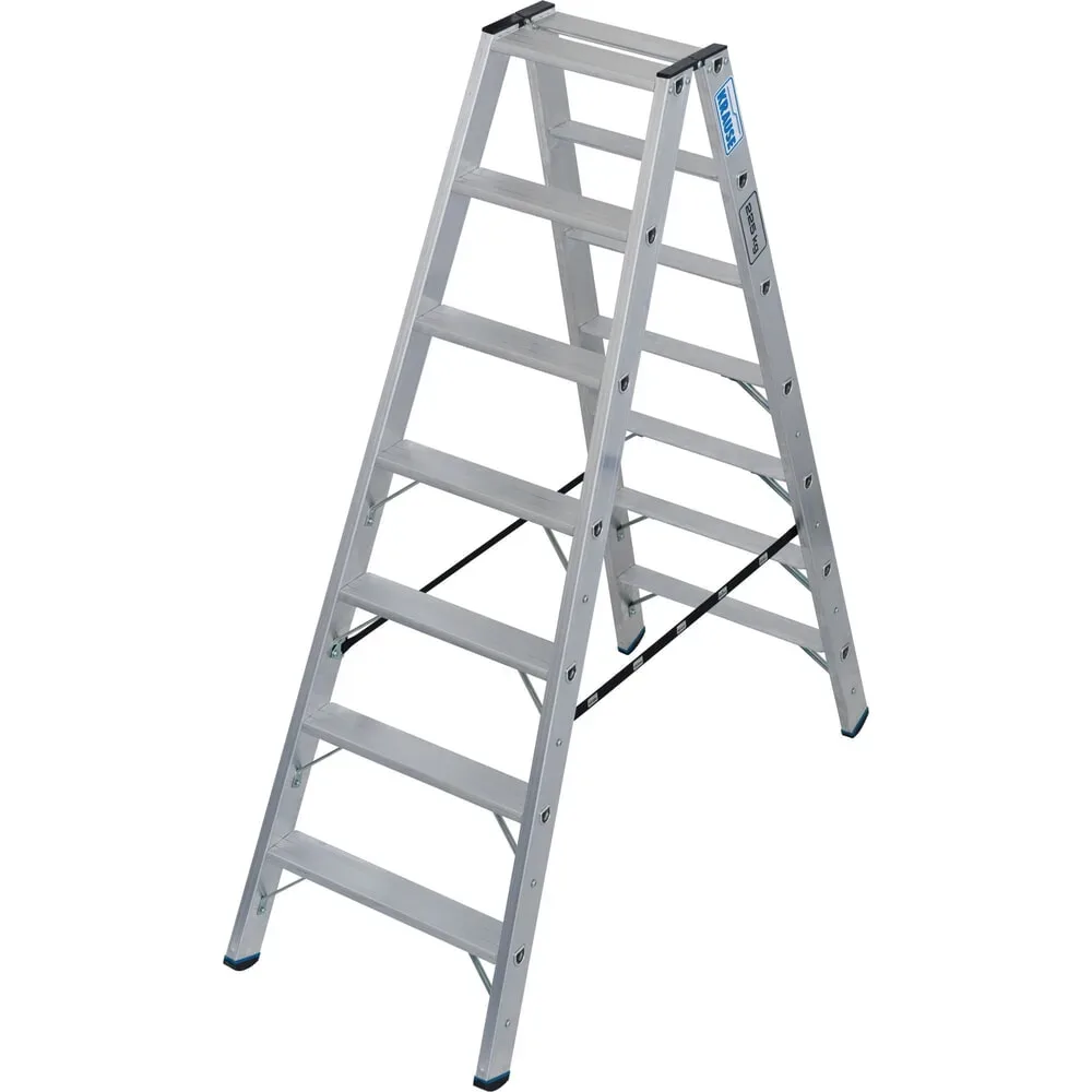 KRAUSE® STABILO Stufenstehleiter, beidseitig begehbar, Tragfähigkeit 225 kg, 2 x 7 Stufen