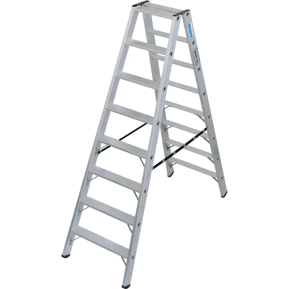 KRAUSE® STABILO Stufenstehleiter, beidseitig begehbar, Tragfähigkeit 225 kg, 2 x 8 Stufen