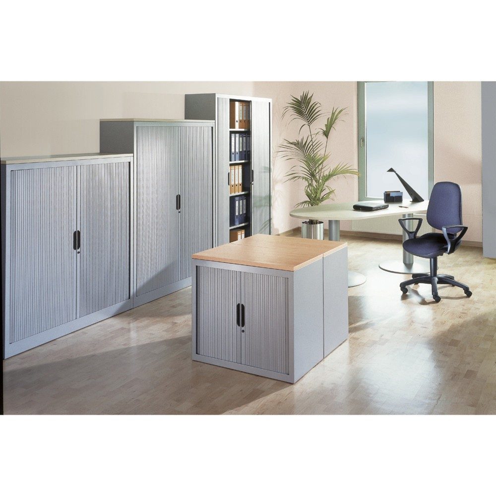 Rollladen-Aufsatzschrank, HxBxT 450 x 1000 x 420 mm, schwarzgrau C+P