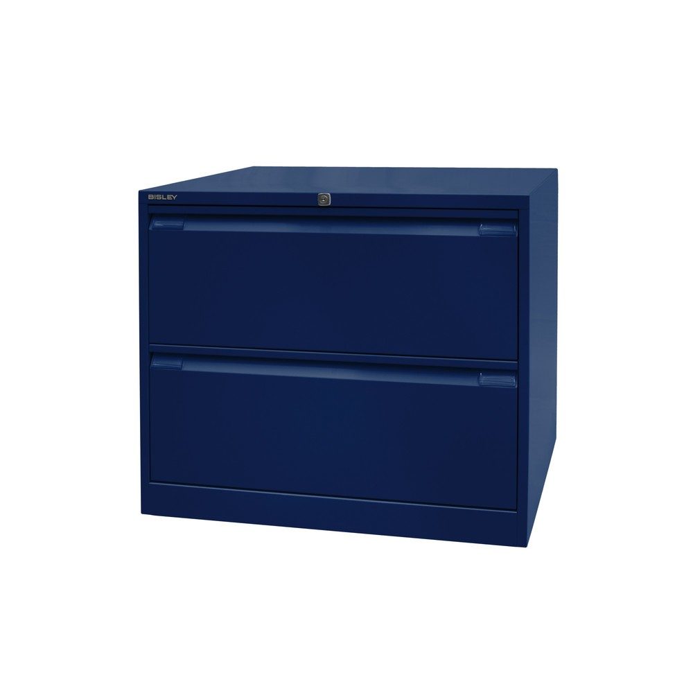 BISLEY Hängeregistraturschank, 2-bahnig, 2 Schubladen, blau