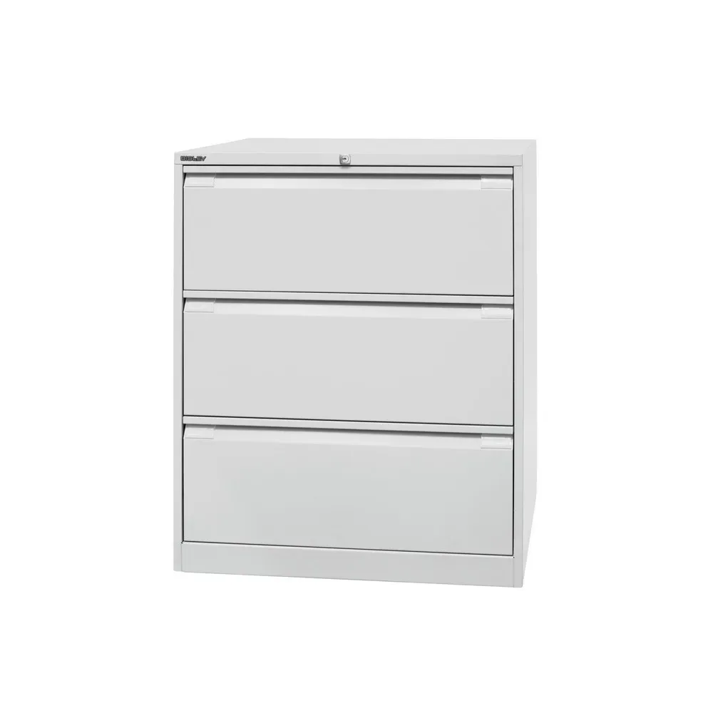 BISLEY Hängeregistraturschank, 2-bahnig, 3 Schubladen, grau