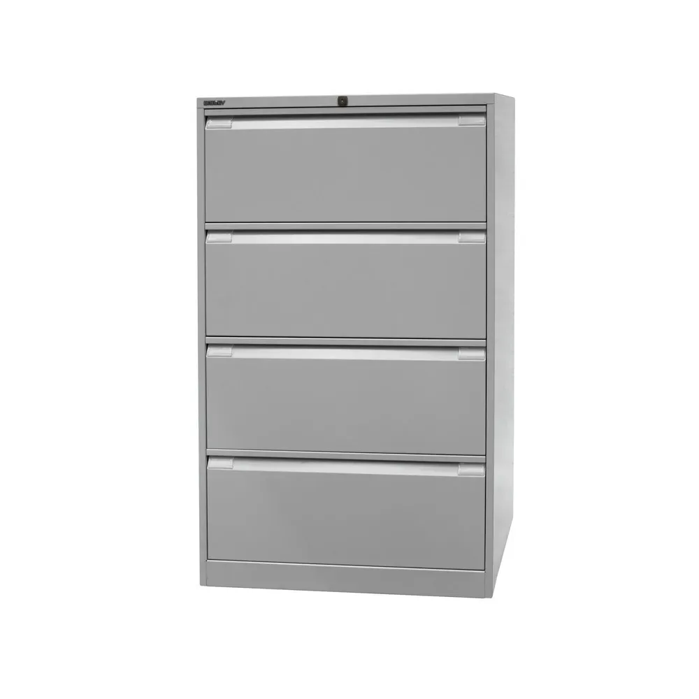 BISLEY Hängeregistraturschank, 2-bahnig, 4 Schubladen, grau