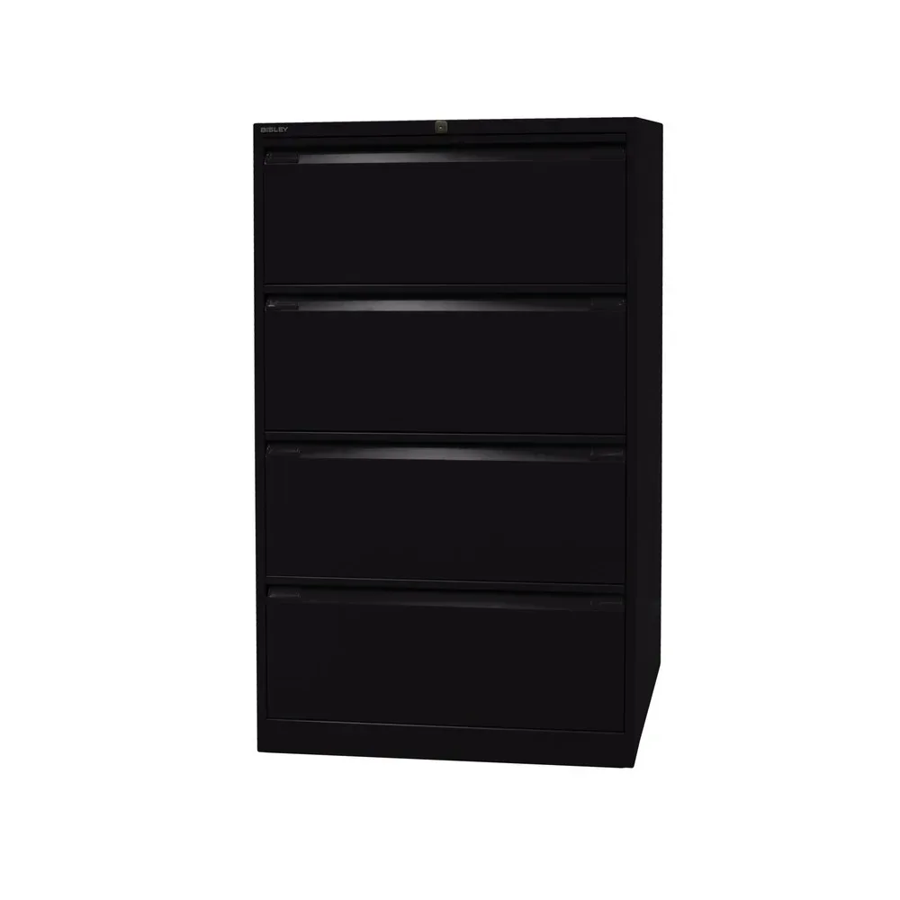 BISLEY Hängeregistraturschank, 2-bahnig, 4 Schubladen, schwarz