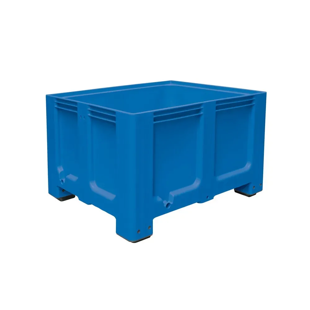 Grossbehälter aus Polyethylen, 610 Liter, mit Füssen, blau