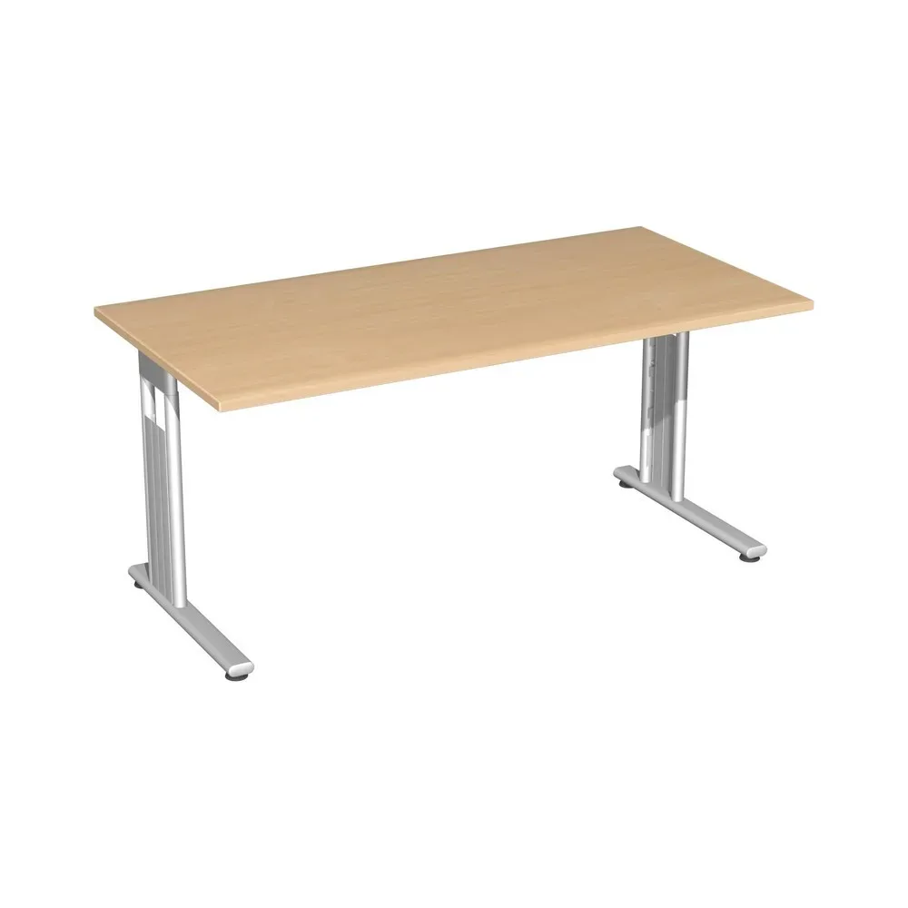 Geramöbel Büro-Schreibtisch Lissabon, C-Fuss-Gestell, BxT 1.600 x 800 mm, Buche