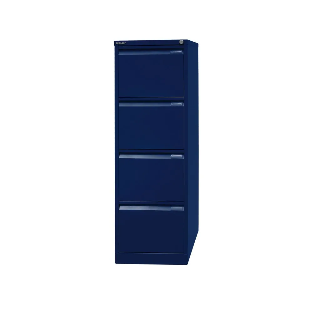 BISLEY Hängeregistraturschank, 1-bahnig, 4 Schubladen, blau