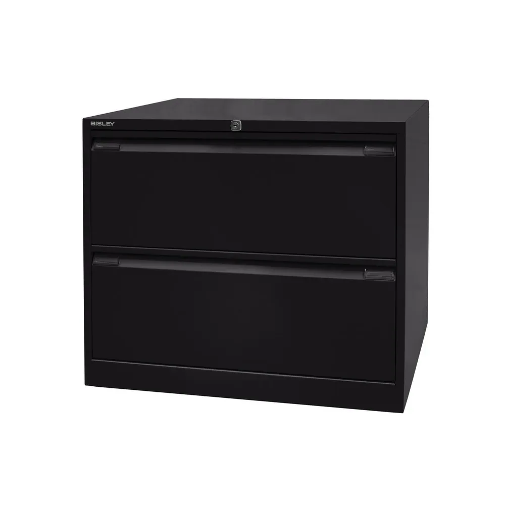 BISLEY Hängeregistraturschank, 2-bahnig, 2 Schubladen, schwarz