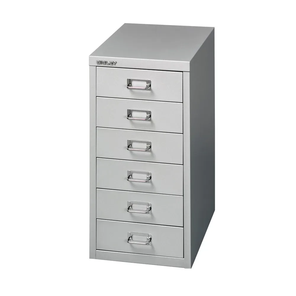 BISLEY Schubladenschrank Multidrawer, 6 Schubladen, silber