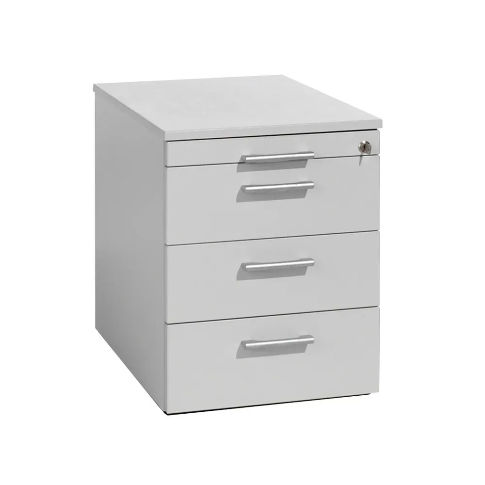 Geramöbel Rollcontainer Lissabon, HxBxT 566 x 600 x 430 mm, 3 Kunststoffschübe, lichtgrau