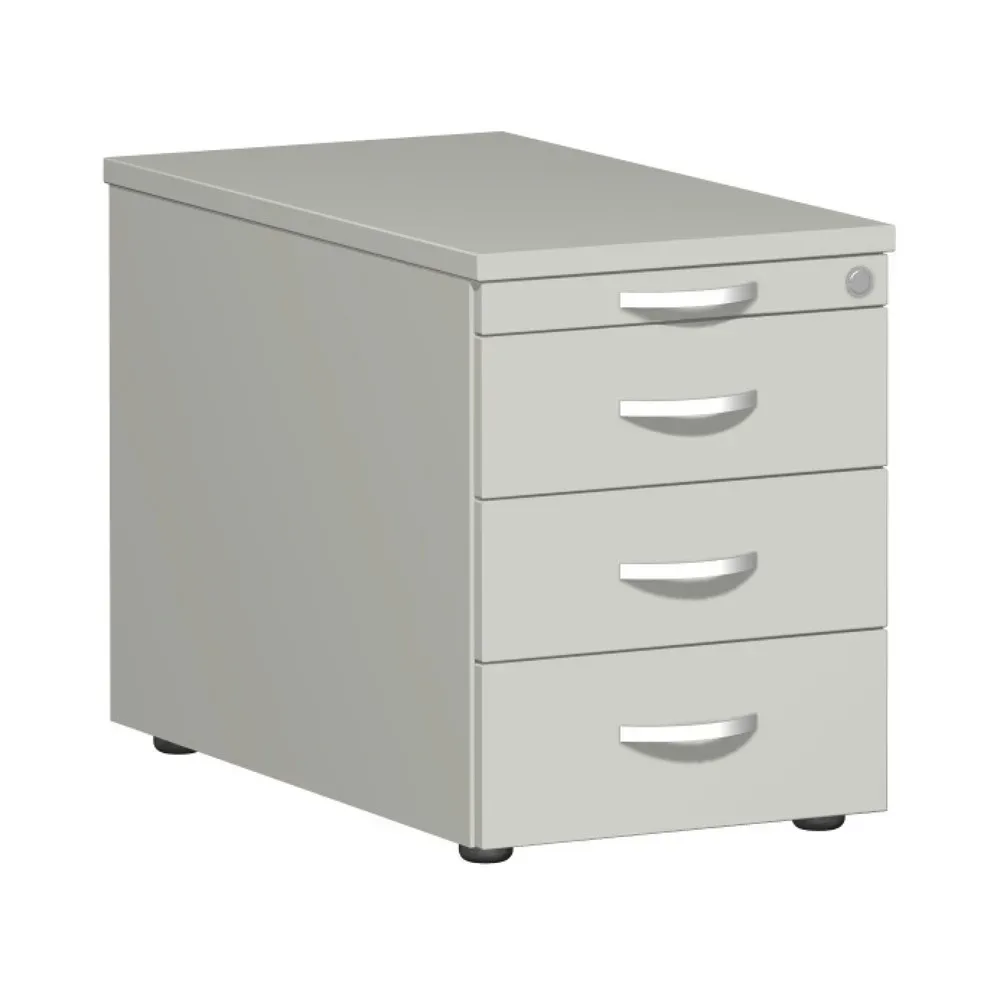 Geramöbel Rollcontainer Lissabon, HxBxT 566 x 800 x 430 mm, 3 Metallschübe, lichtgrau
