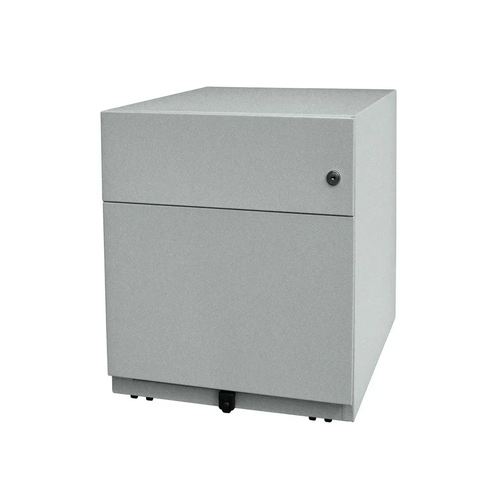Rollcontainer Note? mit Hängeregister und Schublade, HxBxT 495 x 420 x 565 mm, silber