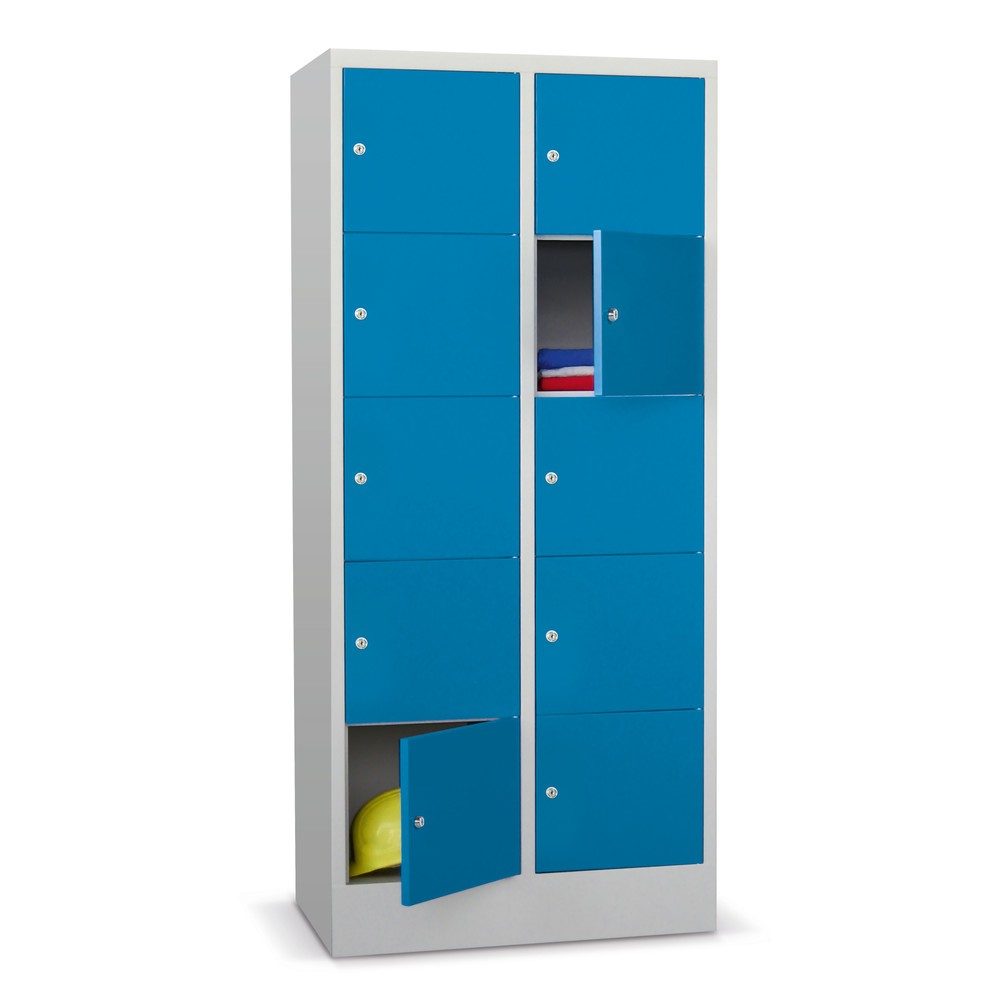 PAVOY Schliessfachschrank mit Zylinderschloss, 2 x 3 Fächer, HxBxT 1.187 x 600 x 500 mm, rubinrot, lichtgrau