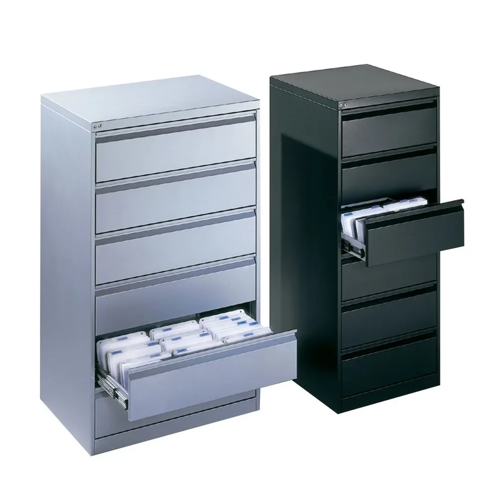 C+P Karteikartenschrank Office, DIN A5 quer, 3-bahnig, 6 Schubladen, anthrazit