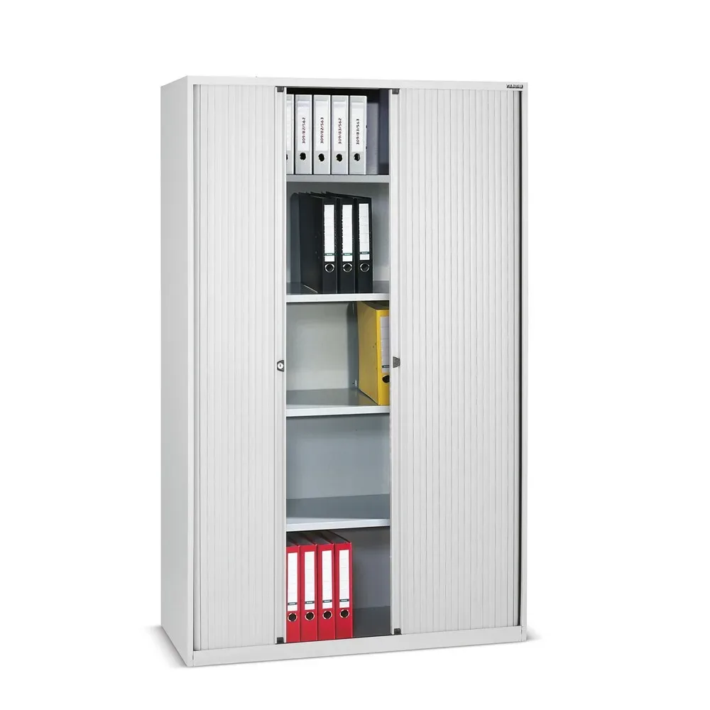 Euro-Rollladenschrank, Breite 1000 mm, 4 Fachböden, schwarz BISLEY
