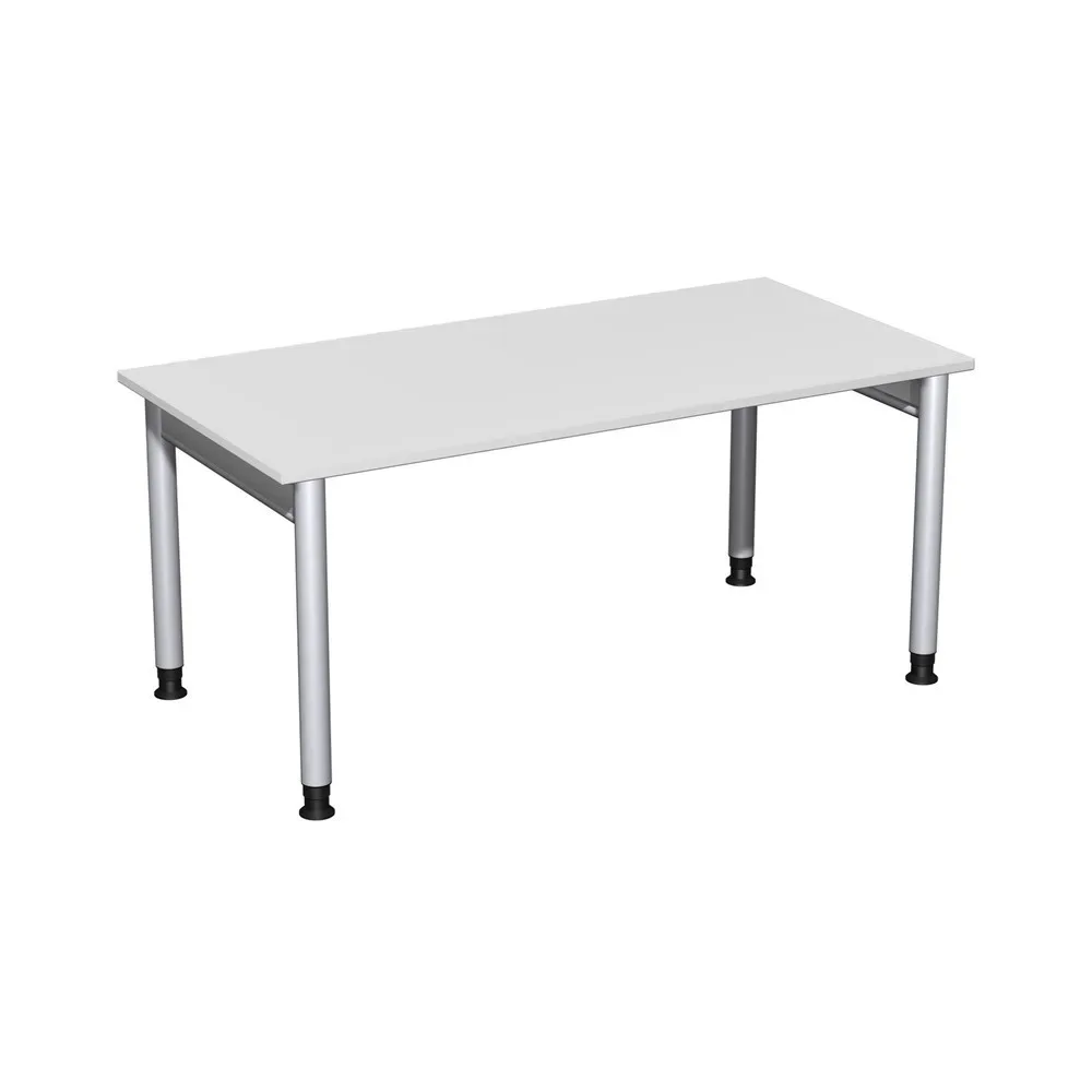 Geramöbel Manuell höhenverstellbarer Schreibtisch Profi, 4-Fuss-Gestell, BxT 1.600 x 800 mm, lichtgrau