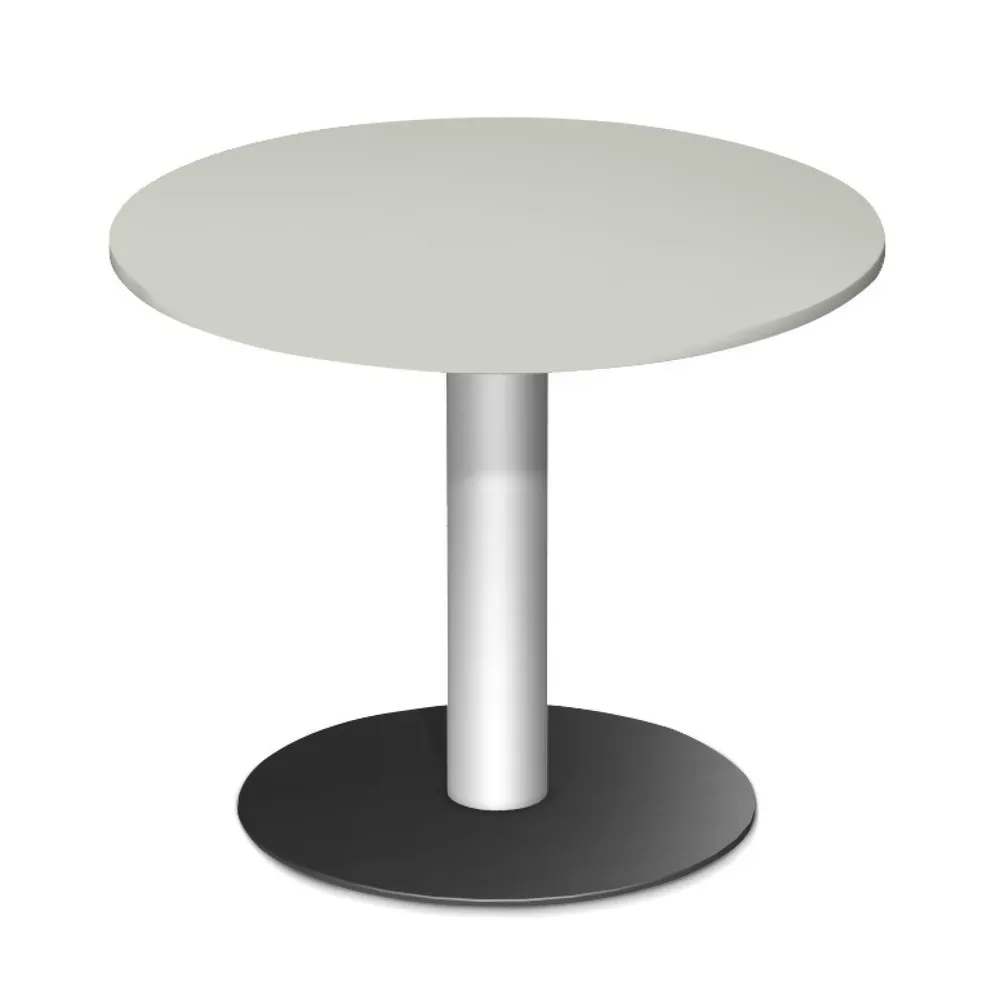 Geramöbel Konferenztisch rund mit Tellerfuss, ØxH 900 x 720 mm, lichtgrau