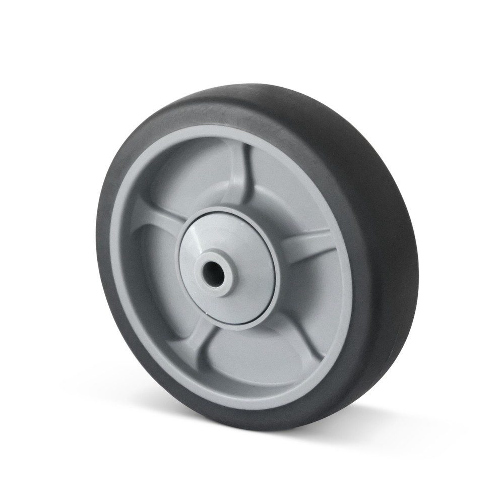CASCOO Einbaurad P2G2, mit Rad-ø 160 mm x B 40 mm, Polypropylen-Felge, Elastomer-Lauffläche, grau, Kugellager, bis 200 kg