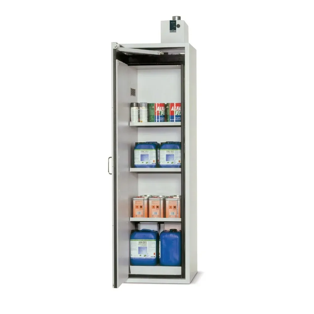 Gefahrstoffschrank Typ 90, B 596 x T 616 x H 1968 mm, lichtgrau RAL 7035