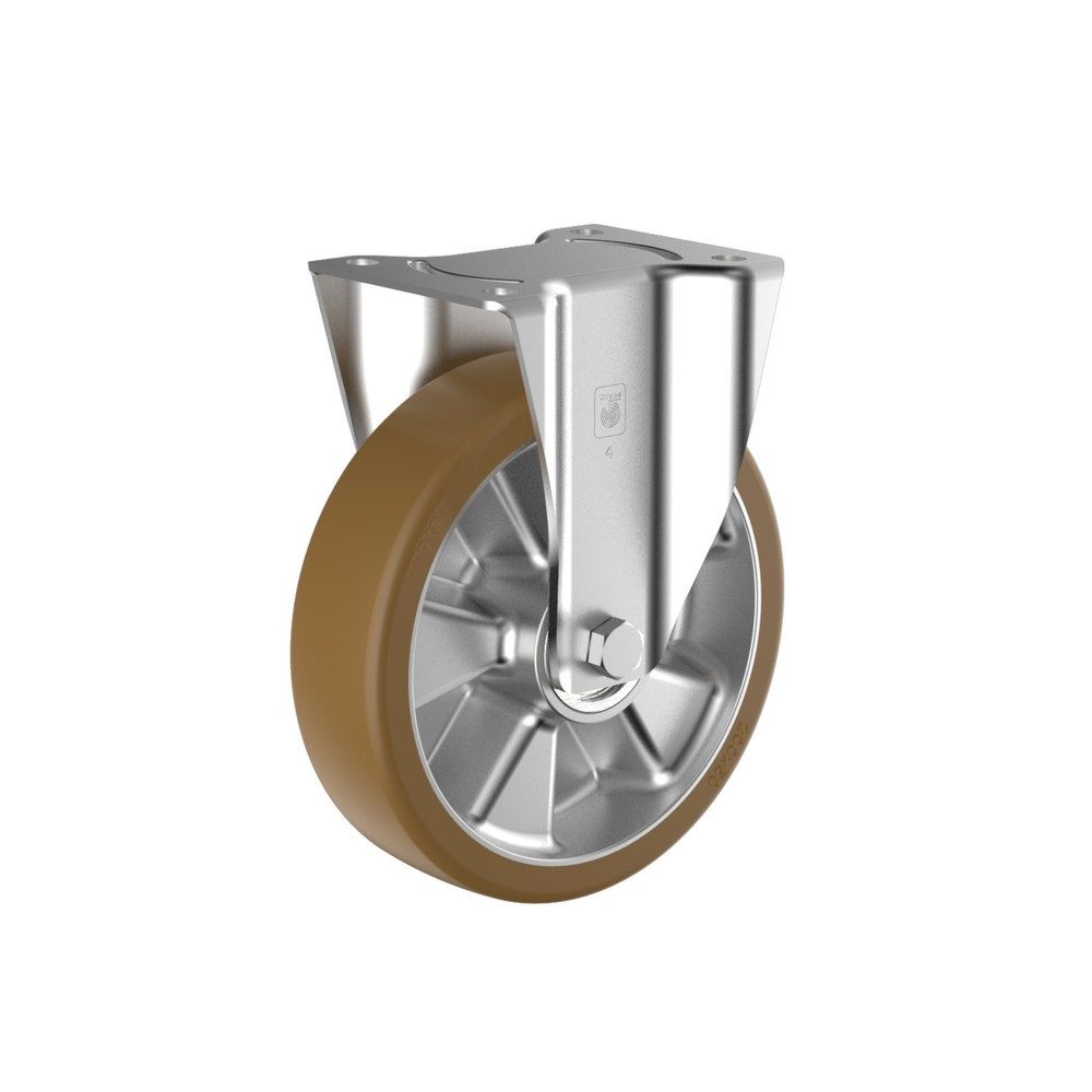 Wicke Schwerlast-Bockrolle Topthane® PU, Ø x Breite 125 x 40 mm, TK 350 kg