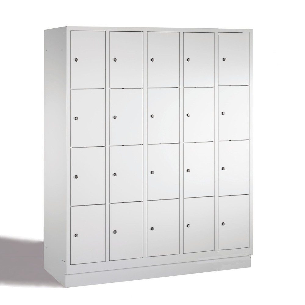 PAVOY Schliessfachschrank mit Zylinderschloss, 5 x 2 Fächer, HxBxT 855 x 1.500 x 500 mm, reinweiss, reinweiss