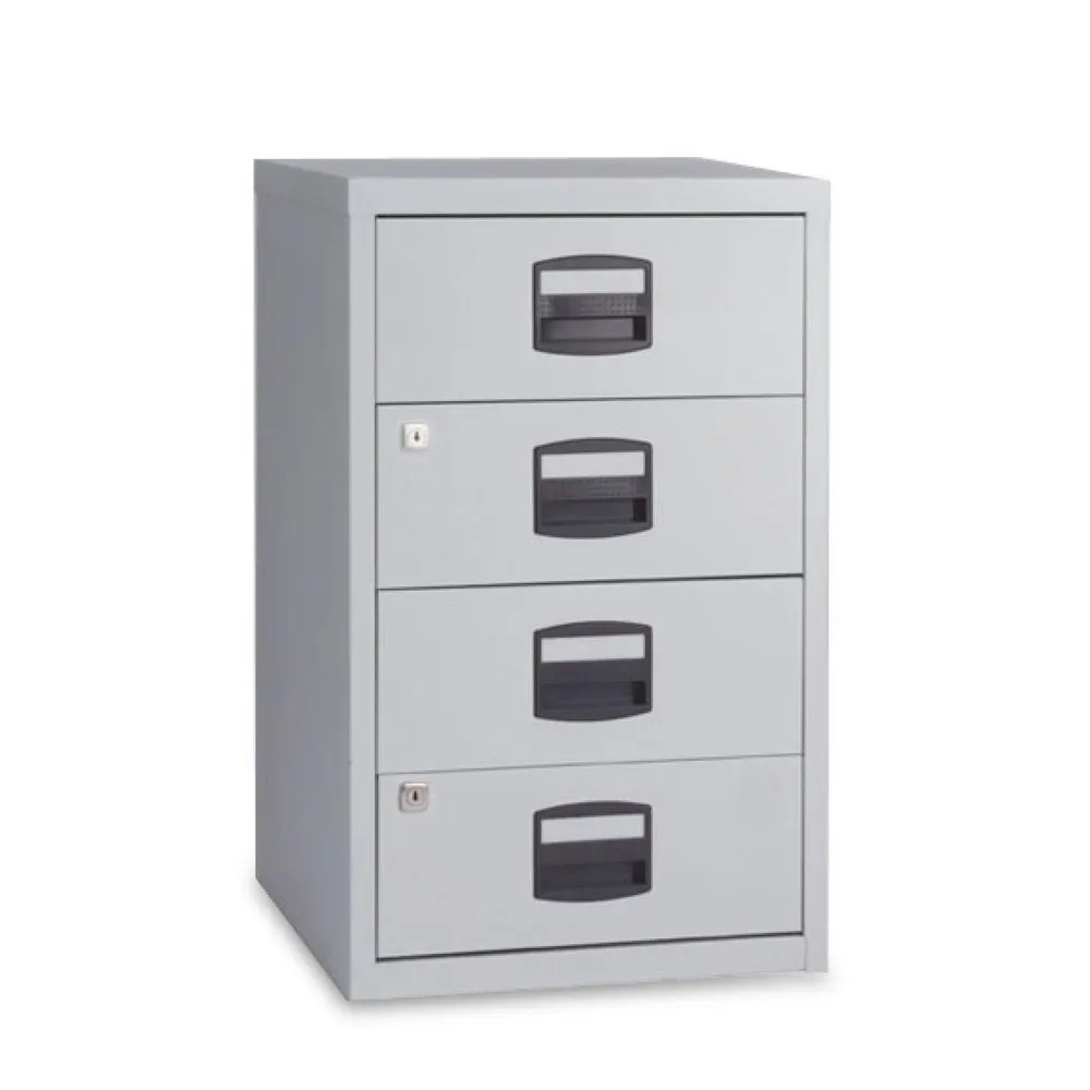 Beistellschrank PFA, 4 Universalschubladen, lichtgrau BISLEY
