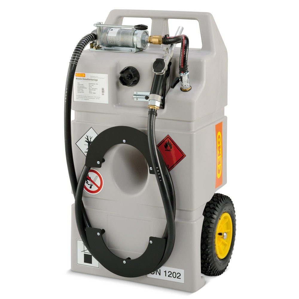 Mobile Tankanlage Diesel-Trolley, 100 l, Handpumpe, Schlauch 3 m