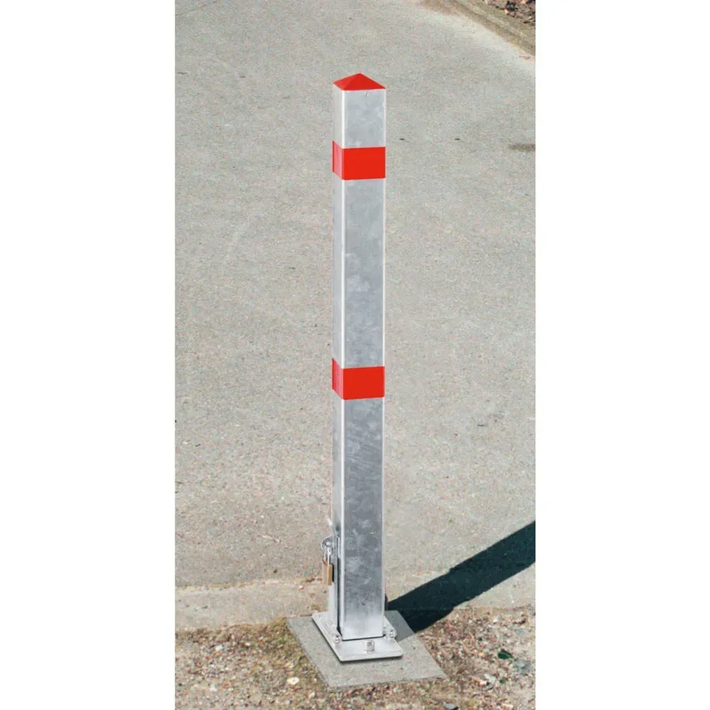 URBANUS Parkpfosten, umlegbar, Vierkant 70x70 mm zum Aufdübeln, rot