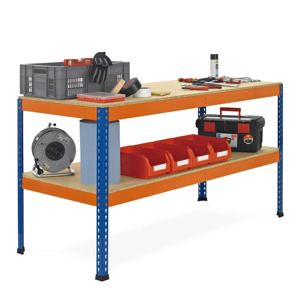 SCHULTE Werktisch mit 2 Spanplatten, HxBxT 990 x 2450 x 621 mm