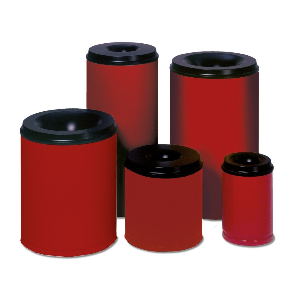 VAR® Sicherheits-Papierkorb, feuersicher, 80 Liter, feuerrot