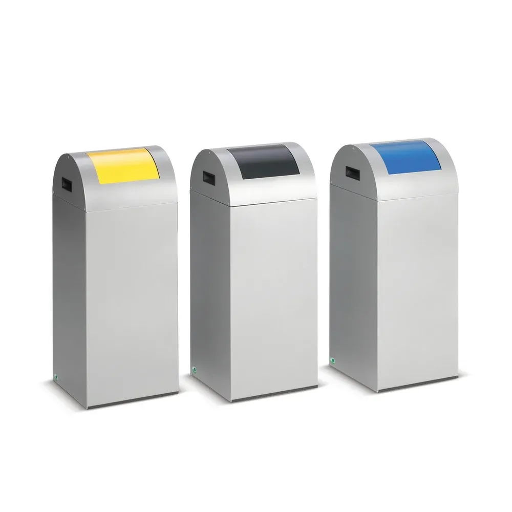 Selbstlöschende Wertstoff-Abfallsammler 55R, silber/blau