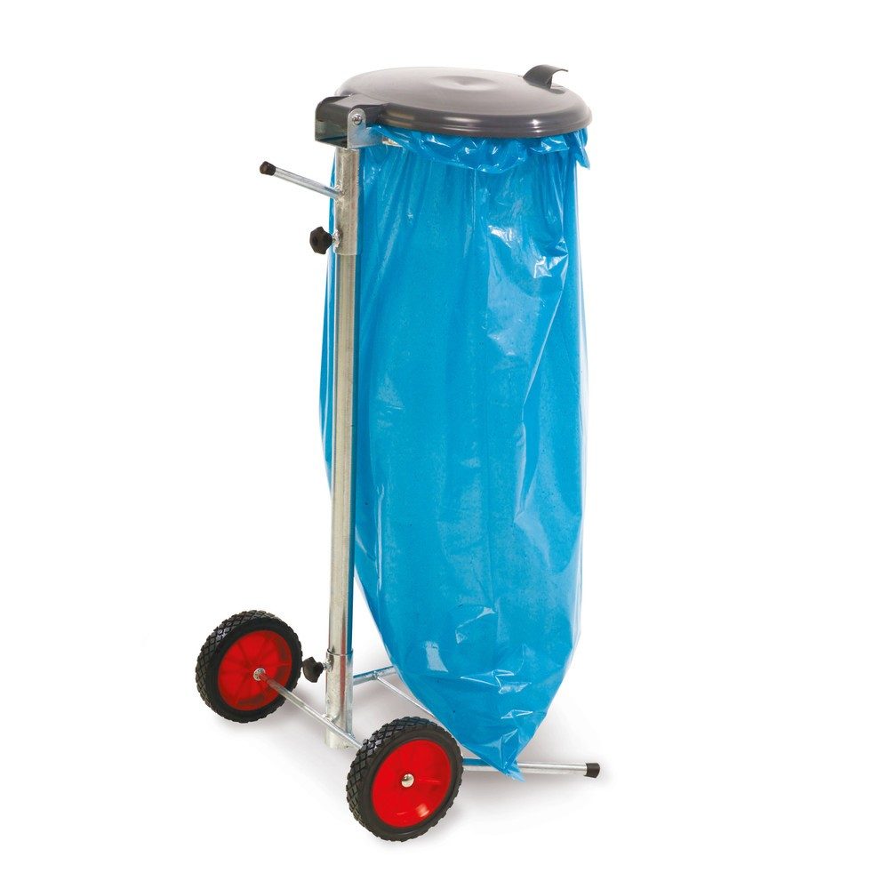 RENNER Abfallsackständer Spezialsammler für 70- und 120-Liter-Säcke, mit 2 extragrossen Rädern, feuerverzinkt