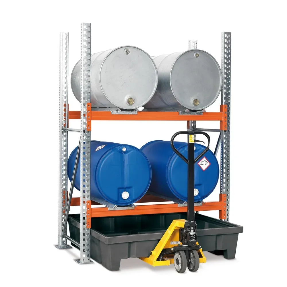 Regalwanne, Polyethylen, unterfahrbar, chemikalienbeständig, Korrosionsschutz, 480 l Volumen