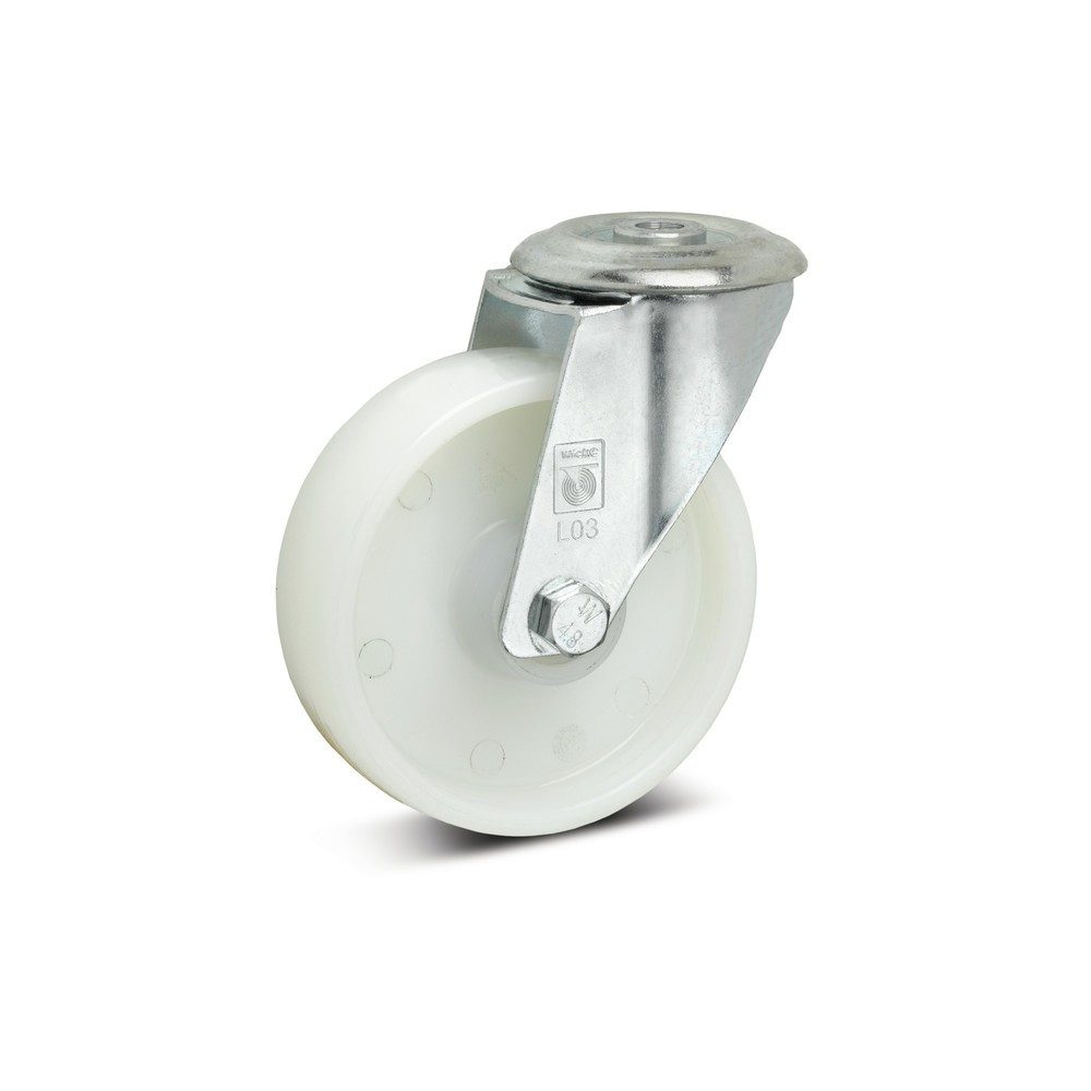 Polyamid-Rad mit Rückenloch, Rad-Ø x Breite 125 x 38 mm, Lenkrolle Wicke
