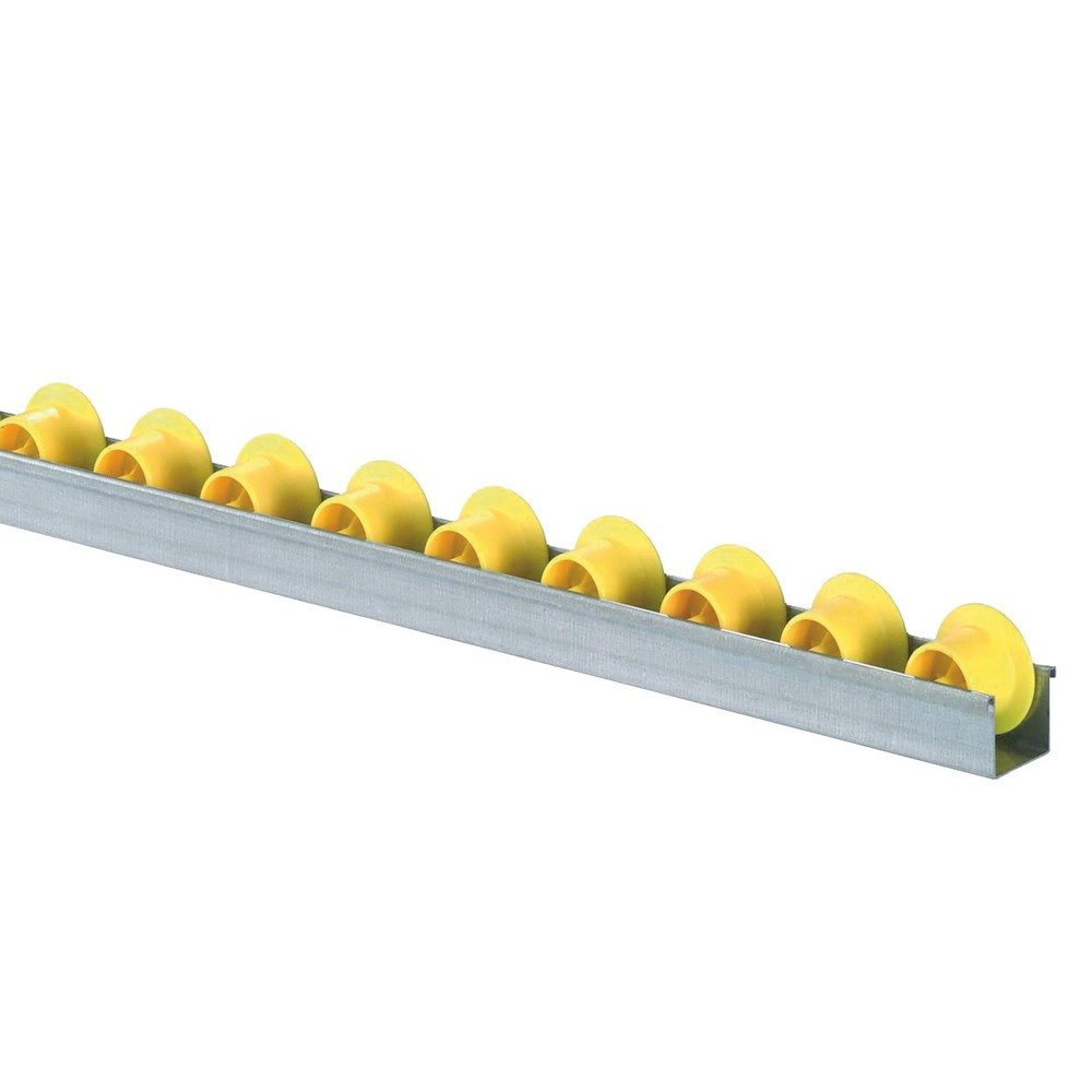 BS ROLLEN Röllchenschiene, langlebige Kunststoffröllchen mit Spurkranz für leichte Lasten, TK pro Rolle 5 kg, Teilung 100 mm