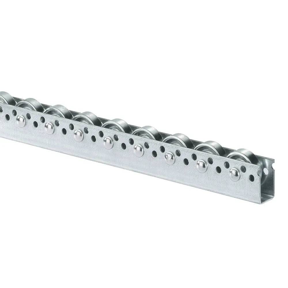 BS ROLLEN Universal-Rollenschiene, Stahlrollen, vielseitige Anwendungen für mittlere Lasten, TK pro Rolle 20 kg, Teilung 100 mm