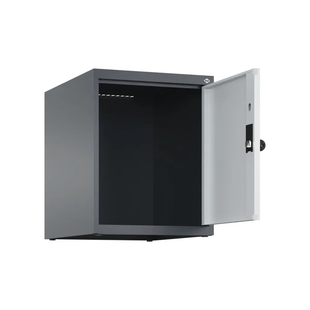 C+P Aufsatzschrank für Kleiderspind Serie Classic PLUS, 1 Abteil Breite 400 mm, anthrazitgrau, lichtgrau, für Vorhängeschloss