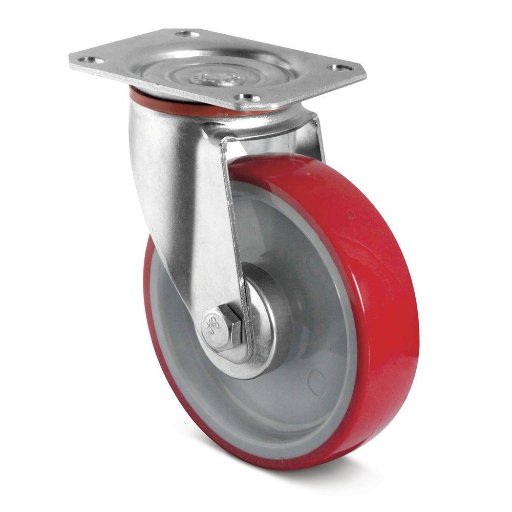 Lenkrolle PU Basic, spurlos, Ø x Breite 200 x 50 mm, TK 350 kg
