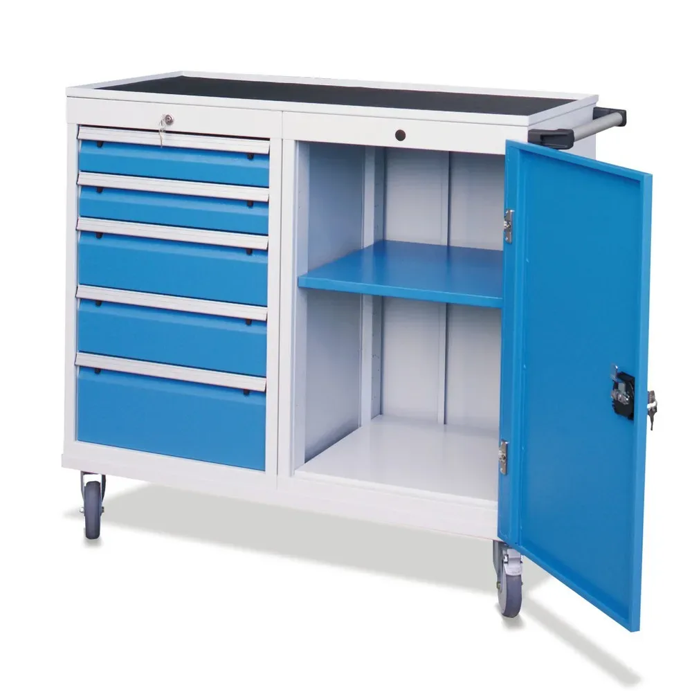 Bedrunka+Hirth Werkstattwagen, Schrank, 5 Schubladen, TK 500 kg