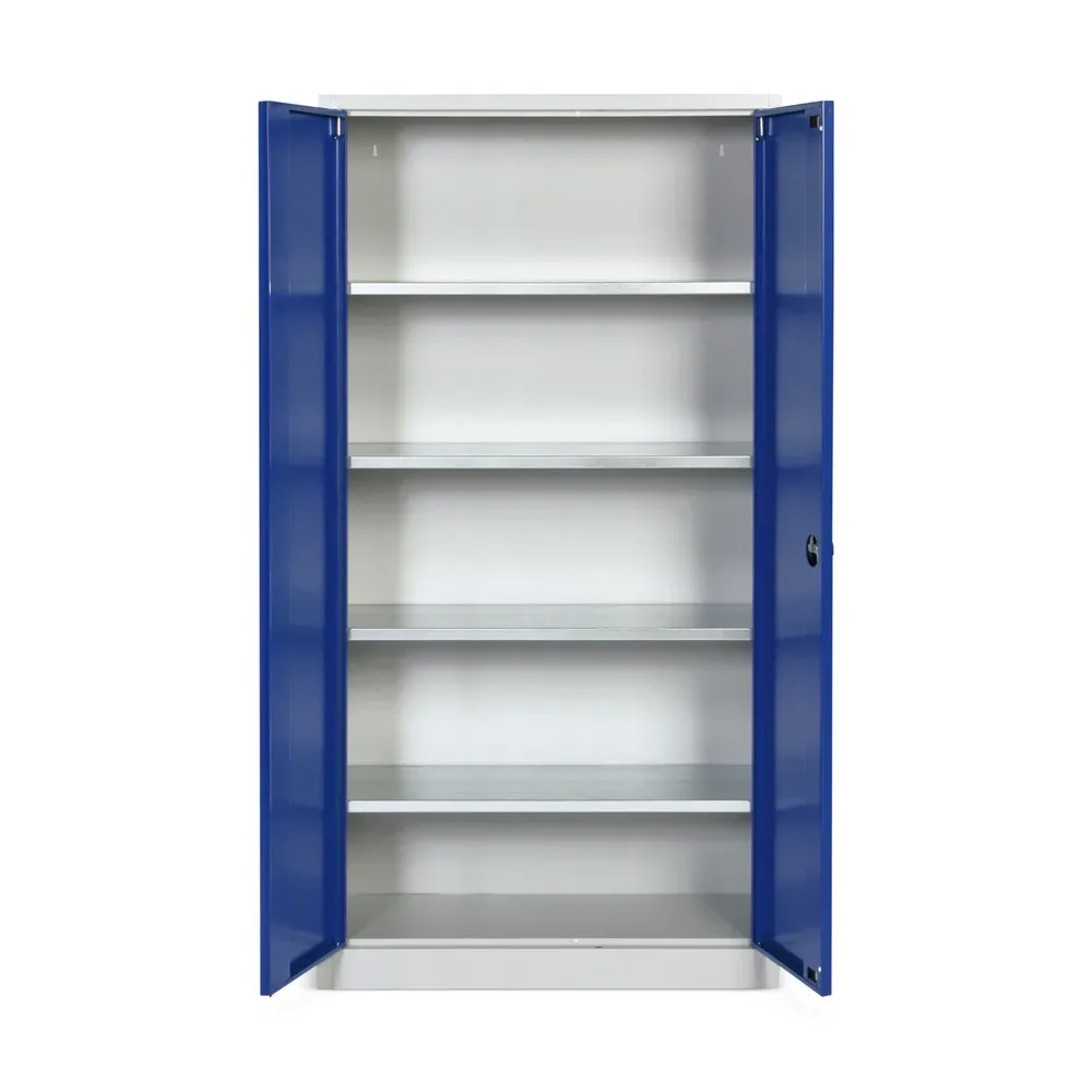 HEMMDAL Werkstatt-Flügeltürschrank, HxBxT 1.950 x 925 x 420 mm, lichtgrau/enzianblau