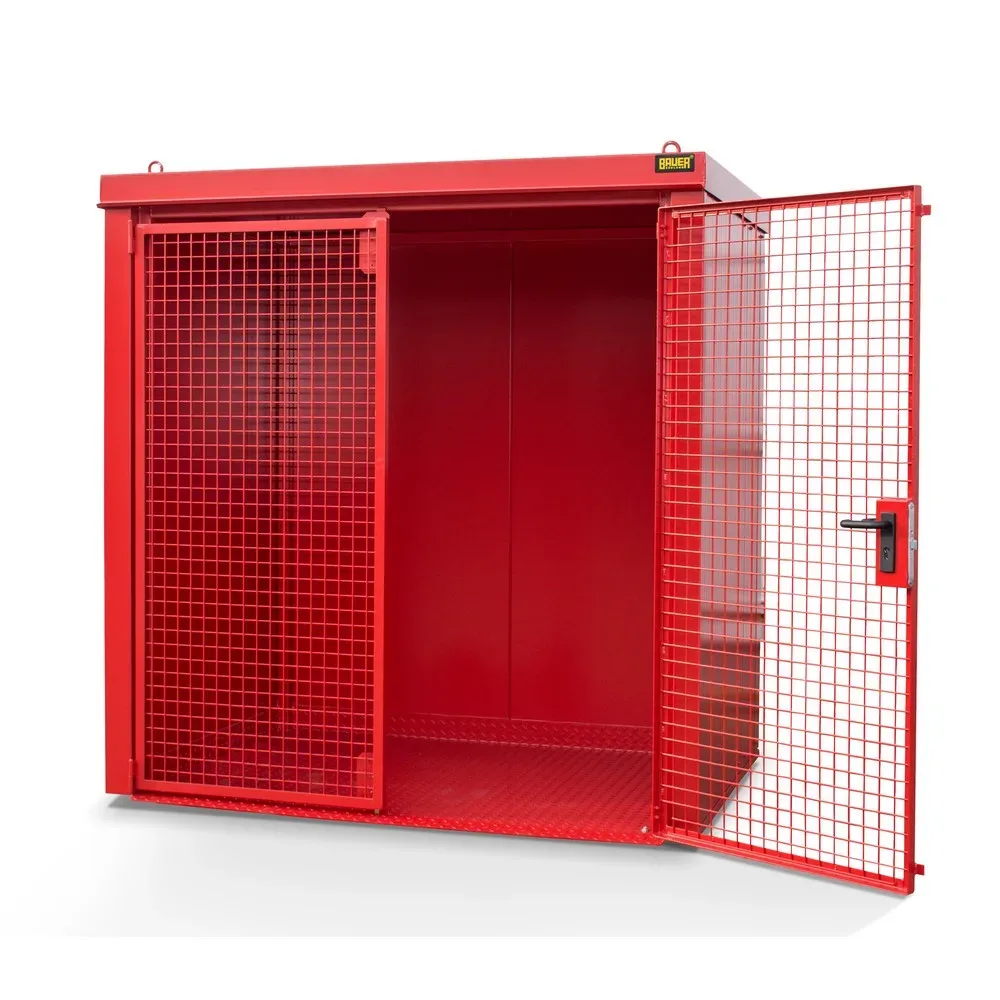 Bauer® Gasflaschen-Container GFC-B, feuerbeständig, für max. 35 Flaschen, feuerrot