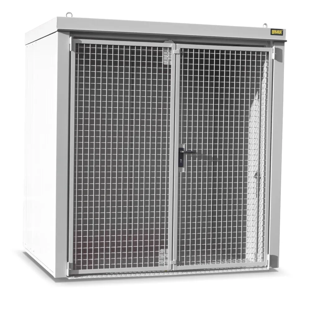 Bauer® Gasflaschen-Container GFC-B, feuerbeständig, für max. 35 Flaschen, grauweiss