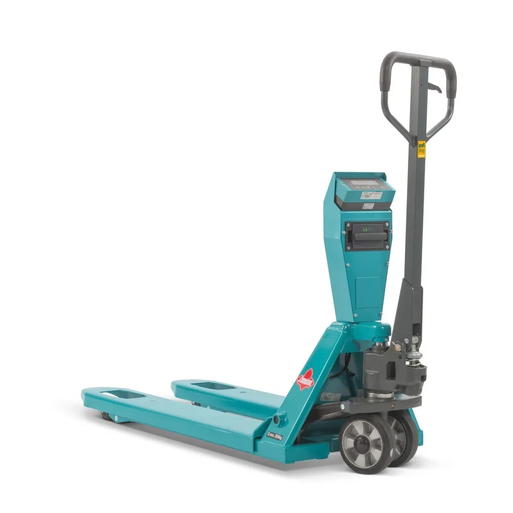 Hubwagen mit Waage Ameise® PTM 2.0 Scale +, mit Präzisionswaage, Tragfähigkeit 2.000 kg, Tandemrollen