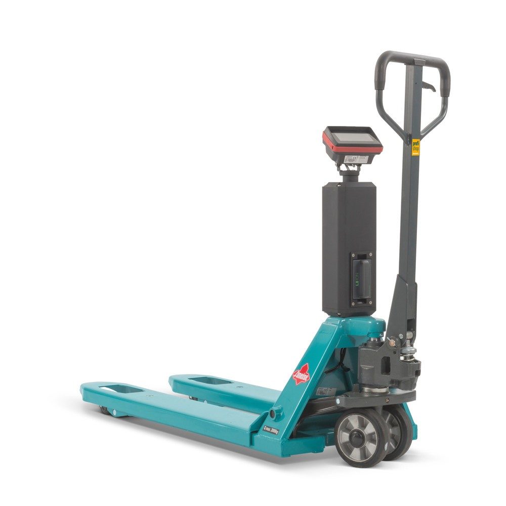 Hubwagen mit Waage Ameise® PTM 2.0 Scale mit Touchdisplay, Tragfähigkeit 2.000 kg, Tandemrollen