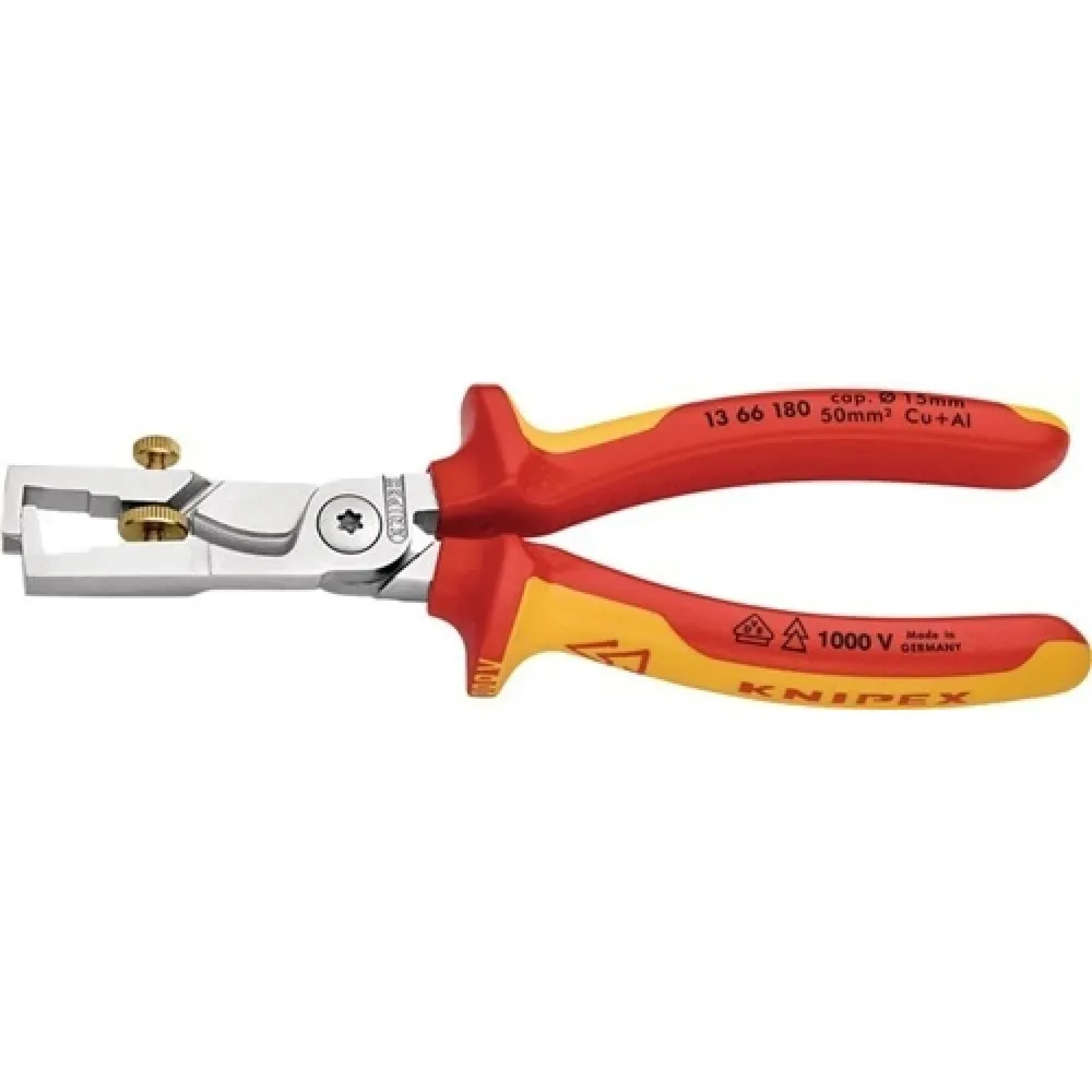 Knipex StriX 13 66 180 Kabelschere Geeignet für (Abisoliertechnik) Alu- und Kupferkabel, ein- und mehrdrähtig 15 mm 5 50
