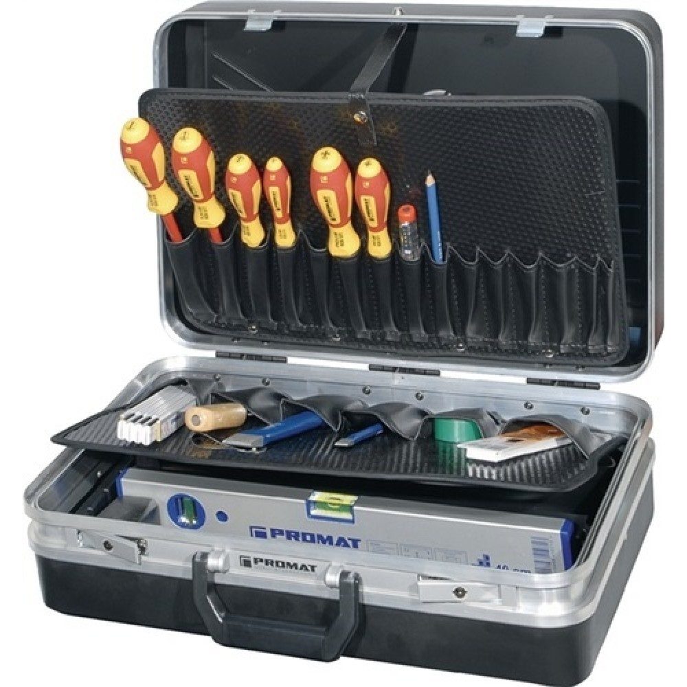 Werkzeugkoffer 46 tlg. f. Elektriker inkl. DUSPOL ANALOG und DUTEST PRO